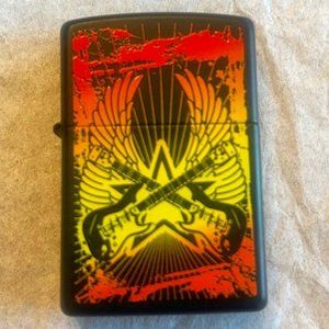 Zippo Black Crossed Guitars Lighter - 15% discount for a bundle of 2!